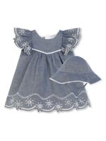 Chloé Kids ensemble robe-bob à fleurs brodées - Bleu