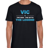 Naam Vic The man, The myth the legend shirt zwart cadeau shirt 2XL  -