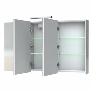 Spiegelkast Allibert Juno LED Verlichting 120x75.2x16 cm Softclose Deuren Glans Wit Allibert