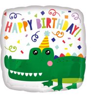 Folieballon Happy Birthday Krokodil - 43 cm - thumbnail