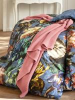 Gebreide plaid 100% katoen Van Marc O´Polo lichtroze