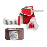 Benson Tape dispenser/houder - kunststof - incl. 2 rollen verpakkingstape - thumbnail