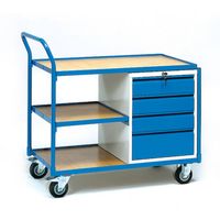 Fetra Hauptartikel 2634 Tafel en kabinetwagen Staal Poedercoating Laadvermogen (max.): 250 kg Stralend blauw (RAL 5007) - thumbnail