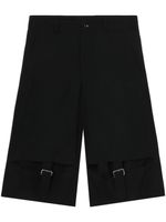 Black Comme Des Garçons short en laine à détails de boucles - Noir - thumbnail