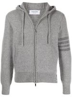 Thom Browne hoodie zippé à détails 4 bandes signature - Gris