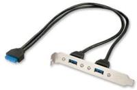 LINDY Sleufplaat USB 3.0 adapter 2xUSB 3.0 type A op 20 pol.