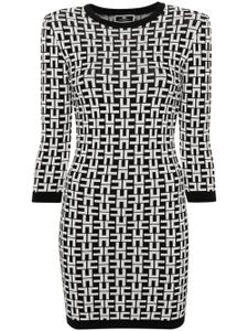 Elisabetta Franchi robe courte en maille à logo en jacquard - Noir