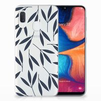 Samsung Galaxy A20e TPU Case Leaves Blue - thumbnail