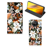 Smart Cover voor Xiaomi Poco X3 Pro | Poco X3 Dark Flowers - thumbnail