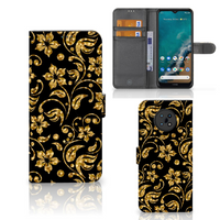 Nokia G50 Hoesje Gouden Bloemen - thumbnail