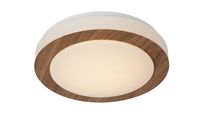 Lucide Dimy ronde plafondlamp 28cm 12W donker eiken - thumbnail