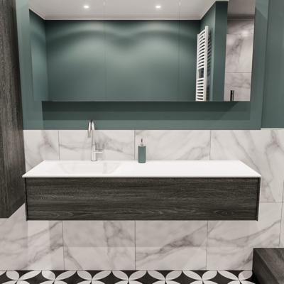 Lush onderkast 150cm in kleur ANTRACITE met 1 lade Push tot open geschikt voor linkse wastafel. Compleet met solid surface wastafel cloud M35217met 1 kraangat(en) Lush onderkast 150cm in kleur ANTRACITE met 1 lade Push tot open geschikt voor linkse wastafel. Compleet met solid surface wastafel cloud M35217met 1 kraangat(en)