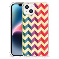 Apple iPhone 14 Plus Doorzichtige Silicone Hoesje Zigzag Multi Color - thumbnail