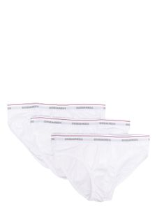 DSQUARED2 lot de trois slips à logo - Blanc