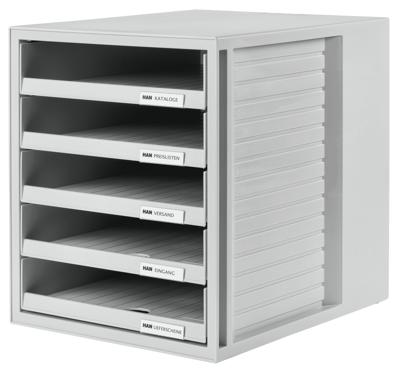 HAN SCHRANK-SET 1401-11 Ladebox Lichtgrijs DIN A4 Aantal lades: 5