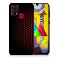 Samsung Galaxy M31 TPU bumper Geruit Rood - thumbnail