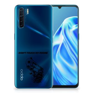 OPPO A91 Silicone-hoesje Gun Don't Touch My Phone