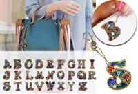 Diamond painting letter sleutelhanger in de aanbieding