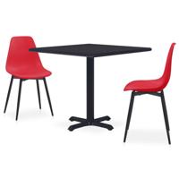 Vidaxl 3-delige Tuinset Metaal En Pp Rood