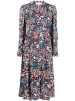 DVF Diane von Furstenberg robe mi-longue à fleurs - Rouge - thumbnail