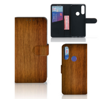 Alcatel 1S 2020 Book Style Case Donker Hout