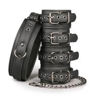 EasyToys ET372BLK bondage uitrusting & opsluiting Bondage manchetset Zwart Kunstleer, Metaal