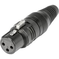 Hicon HI-X3CF-G XLR-connector Bus, recht Aantal polen: 3 Zwart 1 stuk(s)