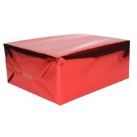 2x Folie kadopapier rood metallic - Cadeaupapier