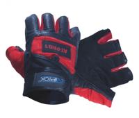 Atipick fitness-handschoenen leer rood/zwart