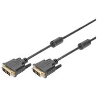 Digitus AK-320100-020-S DVI-kabel DVI Aansluitkabel DVI-D 18+1-polige stekker, DVI-D 18+1-polige stekker 2.00 m Zwart Schroefbaar, Met Ferrietkern