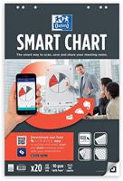 Oxford conferentieblok, geperforeerd, Smart Charts, 65 x 98 cm, klein geruit, 2,5 mm, 20 vellen, wit gelijmd