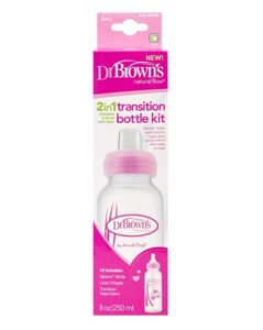 Dr Brown&apos;s Options+ overgangsfles smalle hals roze 250ml (1 st)