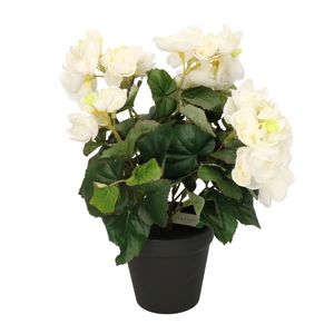 Kunstplant Begonia wit 30 cm