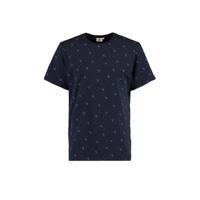 America Today T-shirt Elias Bird met all over print donkerblauw