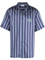 ETRO chemise rayée à logo brodé - Bleu