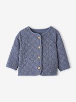 Bodywarmer met sterprint voor baby grijsblauw met print