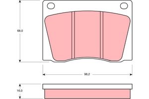 Remblokkenset, schijfrem TRW, u.a. fÃ¼r Jaguar, Volvo, Daimler, Fiat, Aston Martin, Lotus, AC, Reliant