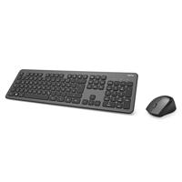 Hama Draadloos toetsenbord, muisset (QWERTZ-toetsenindeling, draadloze ergonomische muis, 2,4 GHz, USB-ontvanger), Windows Keyboard, draadloze muis-toetsenbord-set, zwart antraciet