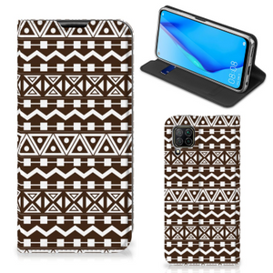 Huawei P40 Lite Hoesje met Magneet Aztec Brown