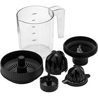 WMF Kult X Spiraalsnijder, accessoires, citruspers, elektrisch voor spiraalsnijder, sinaasappelpers, citroenpers, elektrisch, 2 perskegels met 1 liter kan