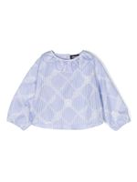 Versace Kids blouse en coton à logo imprimé - Bleu