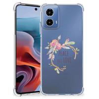 Motorola Moto G34 Stevig Bumper Hoesje Boho Text