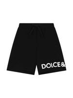 Dolce & Gabbana Kids short de sport à logo imprimé - Noir - thumbnail