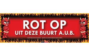 Rot op uit deze buurt a.u.b Sticky Devil sticker