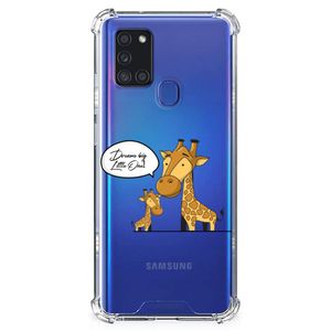 Samsung Galaxy A21s Stevig Bumper Hoesje Giraffe