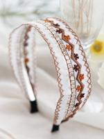 Etnisch Geborduurd Veter Pastorale Bloemen Hoofdband