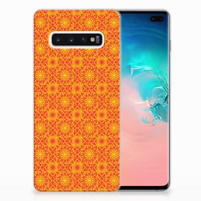 Samsung Galaxy S10 Plus TPU bumper Batik Oranje Samsung Galaxy S10 Plus TPU bumper Batik Oranje