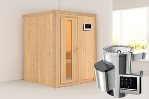 Karibu | Minja Sauna | Energiesparende Deur | Kachel 3,6 kW Externe Bediening