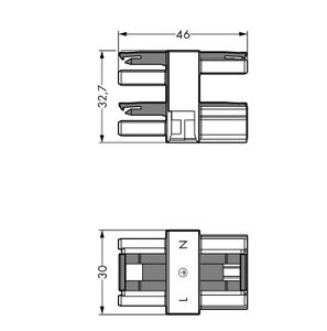 WAGO 770-607 Connector WINSTA MIDI Stekker, recht Totaal aantal polen: 3 25 A Zwart 50 stuk(s)