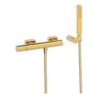 Douchekraan Tres Loft | Opbouw | Mengkraan | 1-weg | hoh 15 cm | 1-knop | Rond | 24k Goud glans - thumbnail